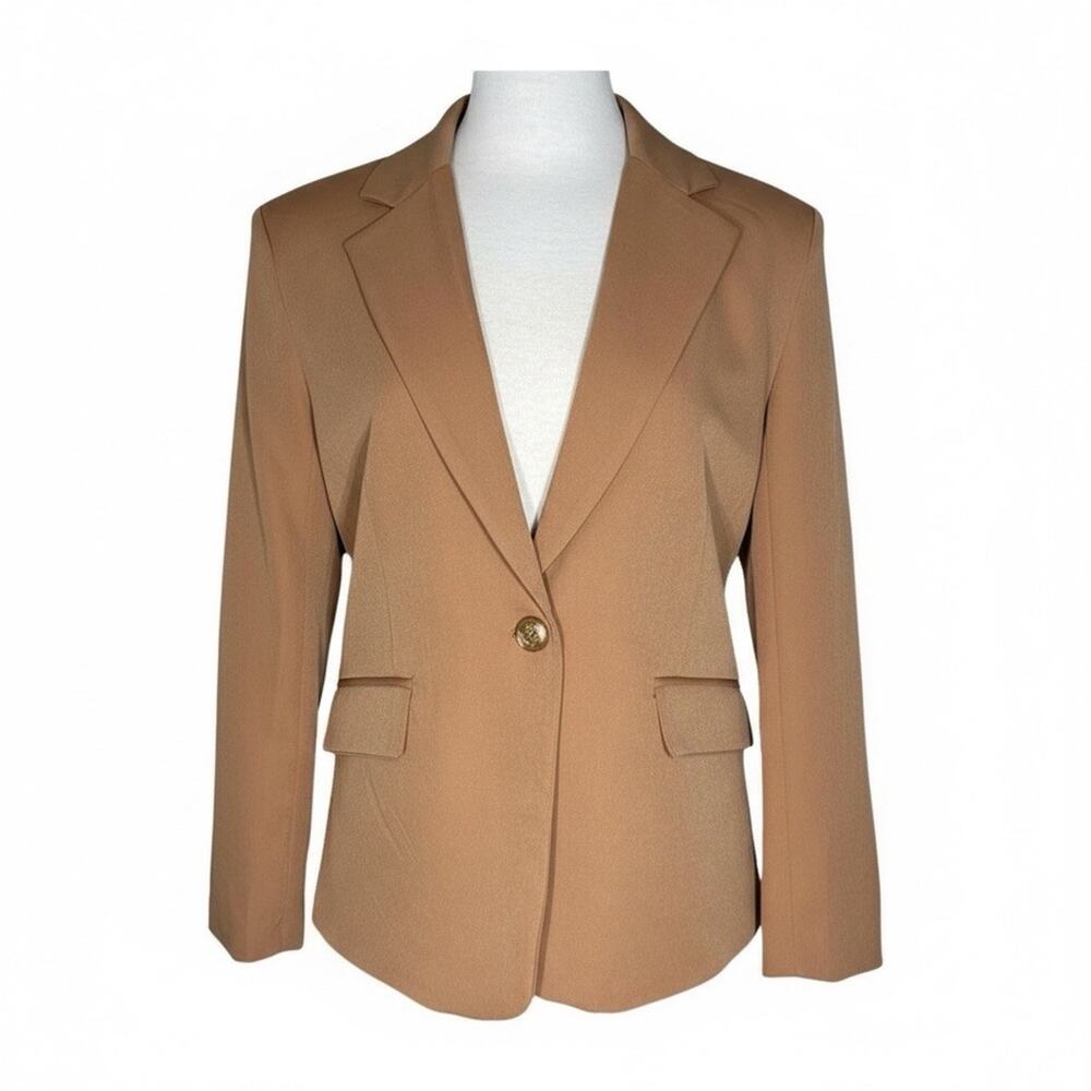 Attitude Unknown Blazer With Removable Hood Tan/Beige Size S